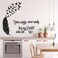 Feather Flying Birds Wall Sticker Quotes Your Wings were Ready But My Heart was Not Words Art Mural Decoration Vinyl Decal TM-128 (Black)