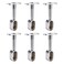 uxcell Shower Curtain Rods Wardrobe Pipe Lever Support Bracket 6pcs End Hanger for Oval Closet Rod 16x30mm, Adjustable 84-105mm Height (Silver Tone)