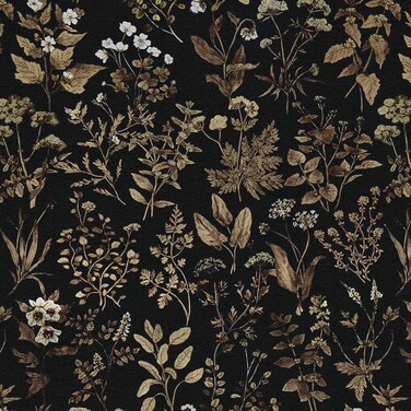 Dimoon 118"x17.3" Delicate Embossed Floral Wallpaper Peel and Stick Flower Black Golden Contact Paper Thicken Waterproof Leaf Vintage Self Adhesive Wallpaper Removable Wall Paper Shelf Vinyl Roll