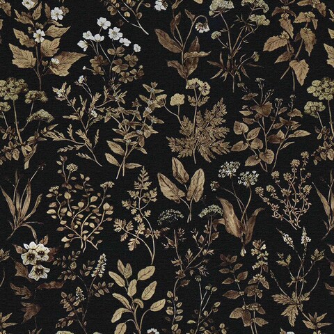 Dimoon 118&quot;x17.3&quot; Delicate Embossed Floral Wallpaper Peel and Stick Flower Black Golden Contact Paper Thicken Waterproof Leaf Vintage Self Adhesive Wallpaper Removable Wall Paper Shelf Vinyl Roll