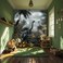 AMUGISH Dinosaur Garden Wall Mural Wallpaper for Kids   Peel and Stick   Prehistoric Scene for Living Room, Bedroom, Kitchen, Nursery - 135''W x 105''H Peel and Stick