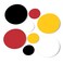 Black/Red/White/Yellow Vinyl Wall Stickers - 2 &amp; 4 inch Circles (60 Decals)