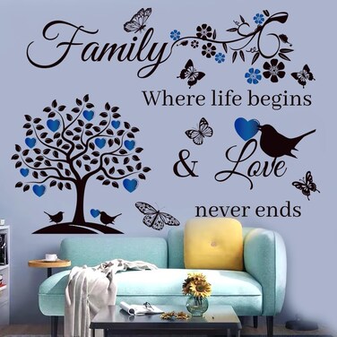 Family Saying Wall Art Stickers Inspirational Quotes Wall Decals Living Room Bedroom Home Decor Stickers Wall Decals Vinyl Mural Family Wall Art Stickers Wall Background