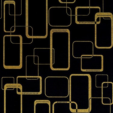 JZ&Acirc;&middot;HOME 8626 Greek Key Peel and Stick Wallpaper 17.7"&Atilde;&mdash; 9.8ft Black/Yellow Geometric Maze Removable Self Adhesive Contact Paper Shelf Drawer Liner Vinyl Film for Furniture Home Wall Decor