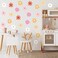 BBTO Daisy Wall Decal Flower Vinyl Wall Decals Daisy Decals Floral Decals Peel and Stick Daisy Stickers for Kids Nursery Wall Art Bedroom Living Room (Pink, White, Orange)