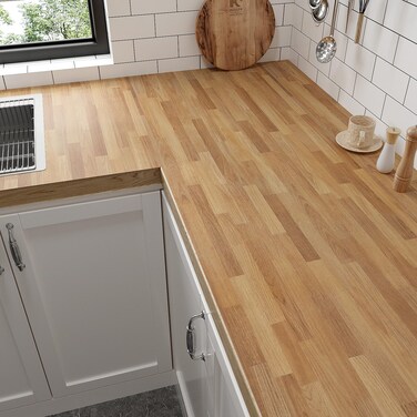 VaryPaper 15.7''x78.7'' Butcher Block Contact Paper for Countertops Waterproof Wood Peel and Stick Wallpaper Removable Self Adhesive Wood Grain Contact Paper for Cabinets Table Desk Bedroom Walls