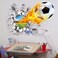 U-Shark&Acirc;&reg; 3D Self-Adhesive Removable Break Through The Wall Vinyl Football Soccer Wall Stickers/Murals Art Decals Decorator as Kids Birthday Gift (Flying Fire Football (19.7" X 27.6"/ 50 X 70cm))