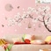 Chinese Style White Flowers Black Tree and Flying Birds Wall Stickers Removable DIY Wall Art Decor Decals Murals for Offices Home Walls Bedroom Study Room Wall Decaoration, 50inchx74inch