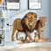 RAINBOW WSK Lifelike Lion Animal Wall Decals Peel and Stick 3D Jungle Wild Animal Wall Sticker Tropical Animal Lion Family Wall Mural Removable Wall Decor for Bedroom Living Room Club Party ZC96392001