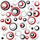 72 PCS Acrylic Circle Mirror Wall Stickers Removable Round Dots Mirror Wall Decals DIY Decals Modern Art Mural for Home Living Room Bedroom Decor (Black, Red, Silver&iuml;&frac14;&permil;