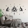 Removable Ancient Egypt Pharaohs Pyramid Wall Decal Art Living Room Egyptian Cat Eye of Horus Creative Wall Sticker Home Decoration Mural TM-29 (Black)