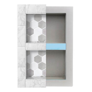 Shower Niche, Shower Insert, Bathroom Niche, 12x20 Inch, Install Size 13x21, Niche For Shower Wall, Shower Niche Insert Tile Ready, Recessed Shower Shelf, Bathroom Niche For Shower, Two Shelves