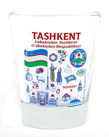 Tashkent Uzbekistan Landmarks and Icons Collage Shot Glass