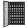 Tcatec 72-Cubby Shot Glass Display Case Wooden Shot Glasses Holder Wall Mounted Bar Cabinet Shot Glass Shelf with Lockable Acrylic Door, Black