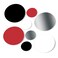 Red/Black/Silver/White Vinyl Wall Stickers - 2" &amp; 4" Circles (60 Decals)