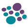 Purple/Turquoise Vinyl Wall Stickers - 2 &amp; 4 inch Circles (30 Decals)