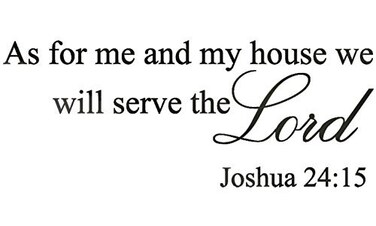 Black 13'' X 32'' Decalgeek As for me and My House, we Will Serve The Lord Vinyl Wall Art Inspirational Quotes and Saying Home Decor Decal Sticker steamss