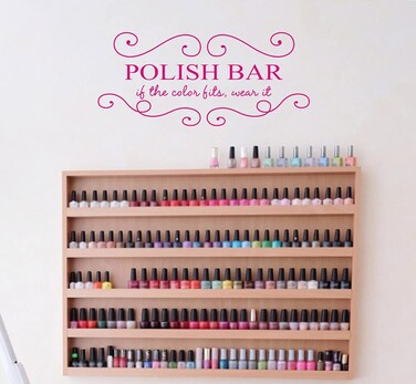 Nails Salon Wall Decal Girls Beauty Nail Bar Wall Stickers for Polish Bar Hands Manicure Adhesive Home Decor Art Mural SYY886 (Blush Pink)