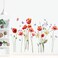 Runtoo Poppy Flowers Wall Art Stickers Butterfly Floral Wall Decals Living Room Bedroom Wall Decor