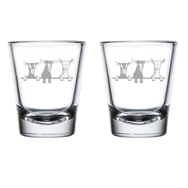 MIP Set of 2 Shot Glasses 1.75oz Shot Glass Gift Goats