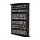 ARRAWIS Solid Wood 144 Shot Glass Display Case Holder Cabinet Wall Curio Shadow Box for Action Figures Small Figurines Rack Lockable Door (Black)