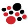 Set of 30 - Black / Red Circles Polka Dots Vinyl Wall Graphic Decals Stickers by Decal Venue