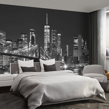 Fightal - Brooklyn Bridge City View Mural Living Room couches Extra Large Wall murals New York Cities Dark Grey Wallpaper Bedroom California Landscape - 151"x105"&iuml;&frac14;&circ;It's not Peel and Stick.&iuml;&frac14;&permil;