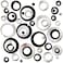 Outus 72 Pieces Wall Stickers Acrylic Circle Mirror Removable Round Dots Mirror Wall Decoration Wall Decals Murals for Home Living Room Bedroom Decor(Silver, Black)