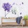 RoyoLam Large Purple Flowers Petals Butterflies Wall Decals Living Room Floral Wall Stickers Removable Peel and Stick Waterproof Wall Art Decor Stickers for Bedroom Bathroom Office