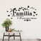 Home Decor Spanish Quote Familia Donde La Vida Empieza Where Life Begins Love Never Ends Wall Sticker Living Room Decoration Bedroom Branch Birds Butterflies Vinyl Decor Wall Mural AFN99 (Black)