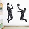 WOYINIS Creative Stars Basketball Player Silhouette Wall Decal Sport Theme Wall Stickers Peel and Stick Basketball Wall Art Mural Sticker for Kids Room Playroom Nursery, Astronomical Background
