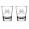 MIP Set of 2 Shot Glasses 1.75oz Shot Glass Hockey Puck With Sticks