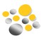 Yellow/Metallic Silver Vinyl Wall Stickers - 2" &amp; 4" Circles (30 Decals)