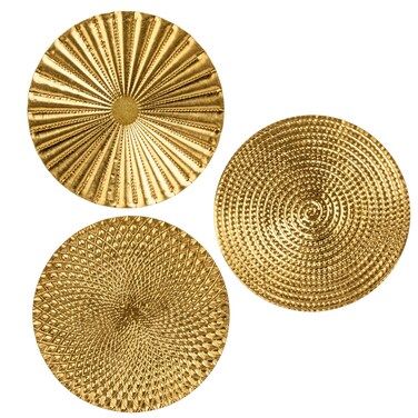 Briful 12" Wall D&Atilde;&copy;cor Pack of 3 Metal White Washed Starbursts Radial Plate Wall Art Modern Accent Hanging Wall Decorations For Home Office Bedroom Or Living Room Wall Sculptures