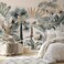 Tropical Wallpaper Peel and Stick Wall Murals 148" W x 98" H Forest Palm Trees Wall Paper Self-Adhesive Crane Jungle Leaf Plant Mural Wallpaper Pineapple Art Decor for Bedroom Living Room