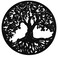 Tree of Life Wooden Wall Art Decor Wooden Tree Wall Sculpture 11.8 Inch Tree of Life Wood Wall Decor Hollowed Out Tree Wall Hanging Sign for Farmhouse Home Wall Hanging Decoration Supplies (Black)