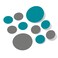 Turquoise/Grey Vinyl Wall Stickers - 2 &amp; 4 inch Circles (30 Decals)