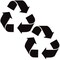 Recycle Sticker Logo - 5.5&quot; by 5.5&quot; - Contour Cut - Organize Trash cans or Garbage containers and Bins - Decal Sticker Black Matte