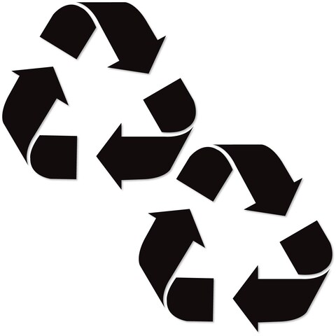 Recycle Sticker Logo - 5.5&quot; by 5.5&quot; - Contour Cut - Organize Trash cans or Garbage containers and Bins - Decal Sticker Black Matte