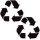 Recycle Sticker Logo - 5.5" by 5.5" - Contour Cut - Organize Trash cans or Garbage containers and Bins - Decal Sticker Black Matte