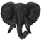 Luxshiny Elephant Head Decor 3d Animal Head Wall Statue African Animal Sculptures Hanging Wild Life Figurine Resin Animal Ornament for Bar Farmhouse Decoration Black
