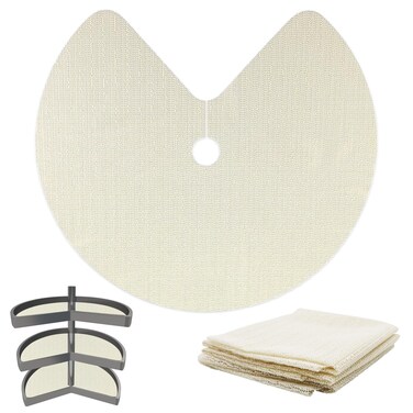 RUENXG Lazy Susan Shelf Liner Circle 26" Kitchen Liners 3 PCS Non Adhesive Kitchen Cabinet Liners Non Adhesive Non Slip Shelf Liner Non Slip Non Skid Fridge Mats for Drawer-Khaki