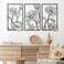 Therwen 3 Pcs Black Metal Wall Art Minimalist Wall Decor for Bedroom Flowers Wall Decor Hanging Flower Bathroom Wall Art Flower Line Wall Sculpture Kitchen Decoration 16.5 x 9.8 Inch