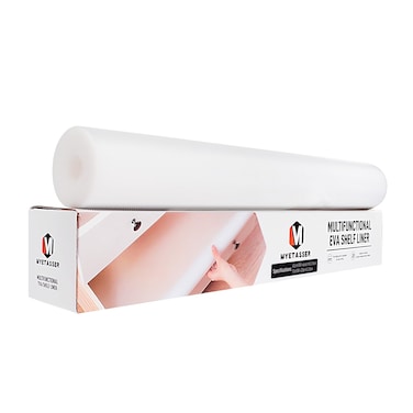 Shelf Liners Refrigerator Liners with Integrated Sliding Knife,17.7x236 inches EVA Drawer Liner for Ktichen Cabinet, Non Adhesive Waterproof &amp; Oil-Proof Washable