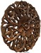 Lotus Wood Carved Wall Art Round Plaque.Tropical Bali Floral Rustic Home Decor. 24" Extra Thick (Brown)