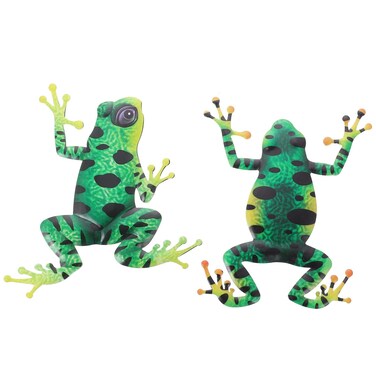Veemoon Metal Frog Wall Decor, 2Pcs Frog Iron Wall Art Sculptures Art Frogs Wall Hanging Sculpture Decoration Outdoor Fence Art for Home Garden Bedroom