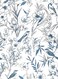 GLOW4U Navy Blue Floral and Birds Shelf Liner Contact Paper Peel and Stick Botanical Birds Wallpaper for Walls Cabinets Dresser Drawer Bedroom Bathroom Kitchen Furniture Decal