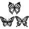 3 Pcs Butterfly Metal Wall Decor Dragonfly Hummingbird Butterfly Metal Wall Art Hanging Wall Decor for Modern Farmhouse Rustic Home Living Room Bathroom Indoor Outdoor Decor (Black, Graceful Style)