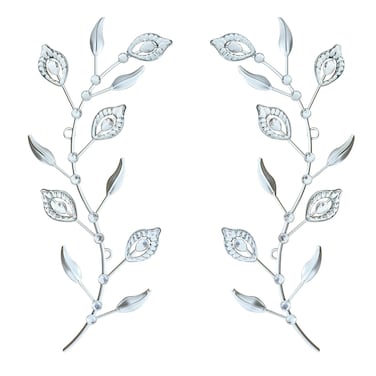 sxnzequnze Bling Metal Leaf Decoration Home Decoration Modern Minimalist Style Wall Hanging Art Living Room Bedroom Bathroom Wall Decoration Set of 2 Silver