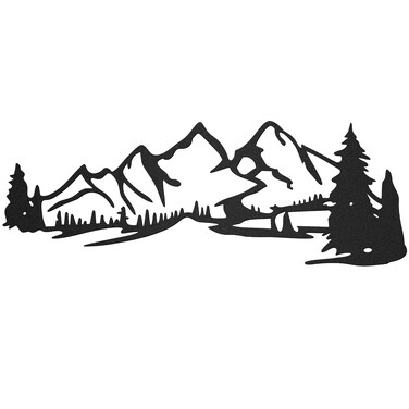 Zhengmy Mountain Scene Nature Wall Art Decor Rustic Wall Landscape Forest Wall Art Mountain Metal Wall Art Lodge Cabin Decor Summit Wall Sign for Home Cabin Garage Lodge Decor,15.75"x5.79"(Black)